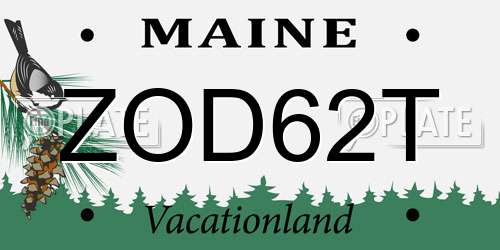 ZOD62T Maine License Plate