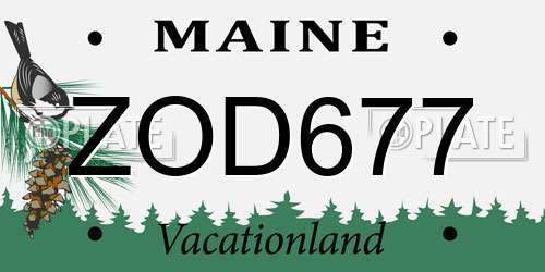 ZOD677 Maine License Plate