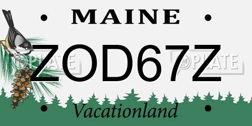 ZOD67Z Maine License Plate