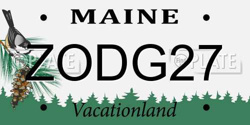 ZODG27 Maine License Plate