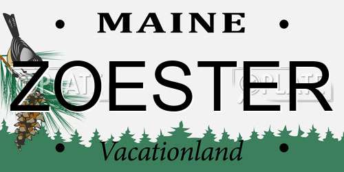 ZOESTER Maine License Plate