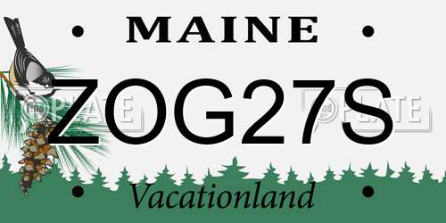 ZOG27S Maine License Plate