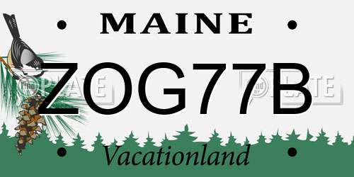 ZOG77B Maine License Plate
