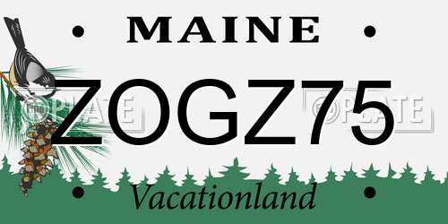 ZOGZ75 Maine License Plate