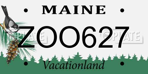 ZOO627 Maine License Plate