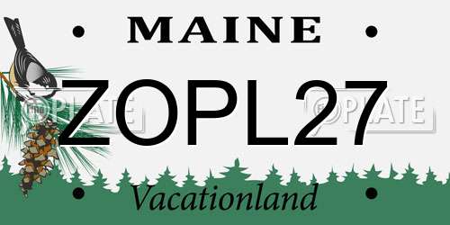 ZOPL27 Maine License Plate