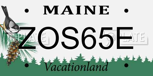 ZOS65E Maine License Plate