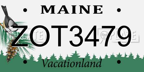 ZOT3479 Maine License Plate