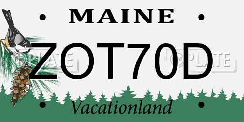 ZOT70D Maine License Plate