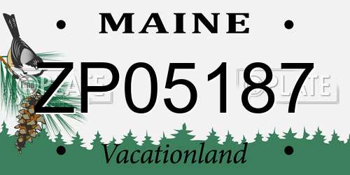 ZP05187 Maine License Plate