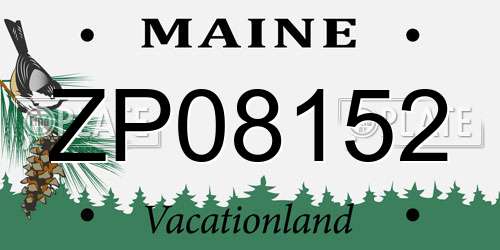 ZP08152 Maine License Plate