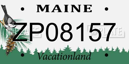 ZP08157 Maine License Plate