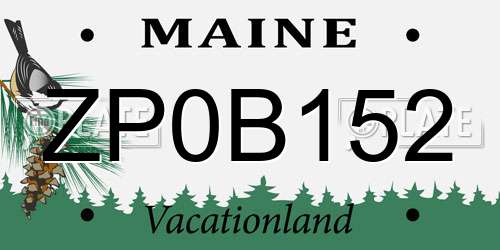 ZP0B152 Maine License Plate