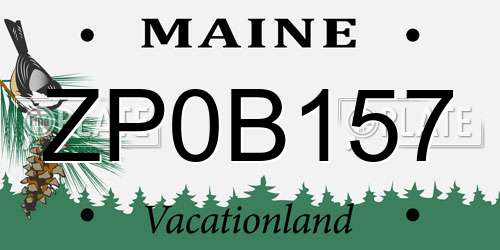 ZP0B157 Maine License Plate