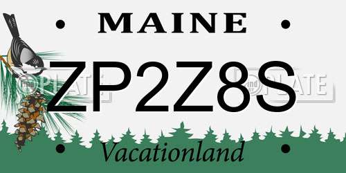 ZP2Z8S Maine License Plate