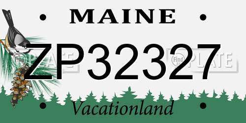 ZP32327 Maine License Plate