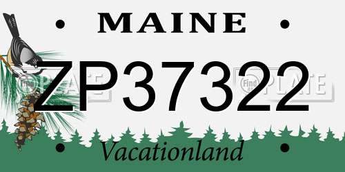 ZP37322 Maine License Plate
