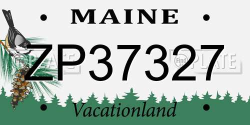 ZP37327 Maine License Plate