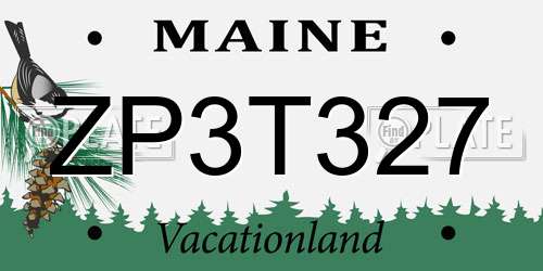 ZP3T327 Maine License Plate