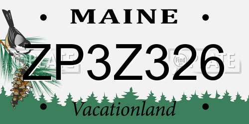 ZP3Z326 Maine License Plate