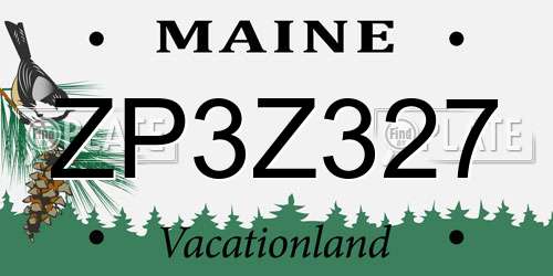 ZP3Z327 Maine License Plate