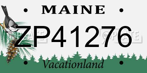 ZP41276 Maine License Plate