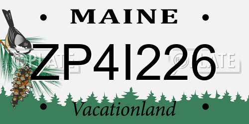 ZP4I226 Maine License Plate