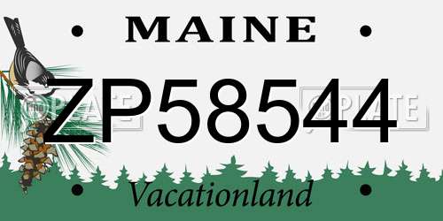 ZP58544 Maine License Plate