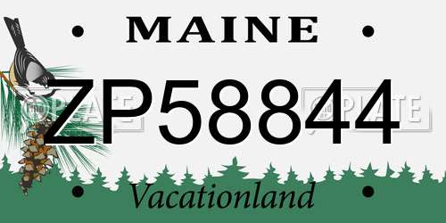 ZP58844 Maine License Plate