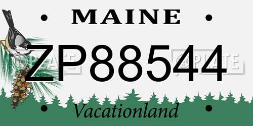 ZP88544 Maine License Plate