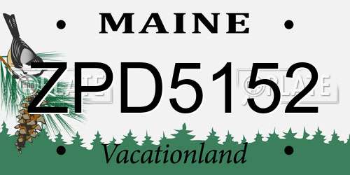 ZPD5152 Maine License Plate