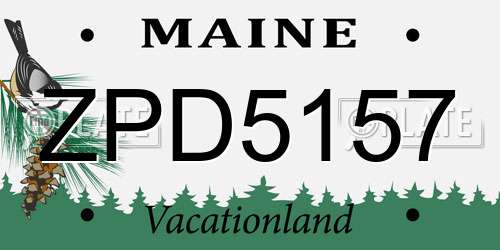 ZPD5157 Maine License Plate