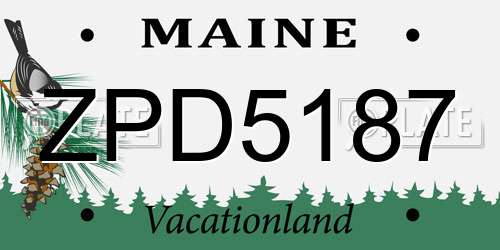 ZPD5187 Maine License Plate