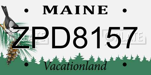 ZPD8157 Maine License Plate
