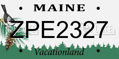 ZPE2327 Maine License Plate