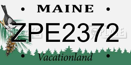 ZPE2372 Maine License Plate