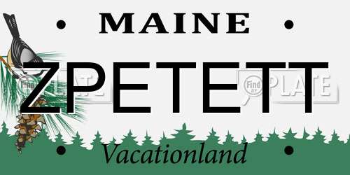 ZPETETT Maine License Plate