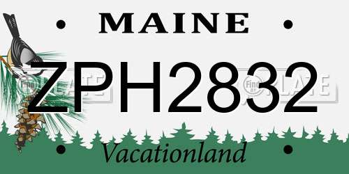 ZPH2832 Maine License Plate