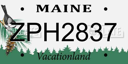 ZPH2837 Maine License Plate