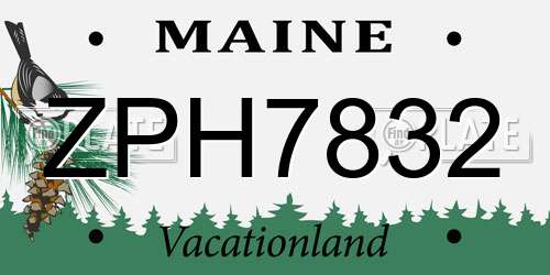 ZPH7832 Maine License Plate