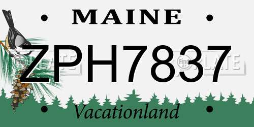 ZPH7837 Maine License Plate