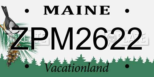 ZPM2622 Maine License Plate