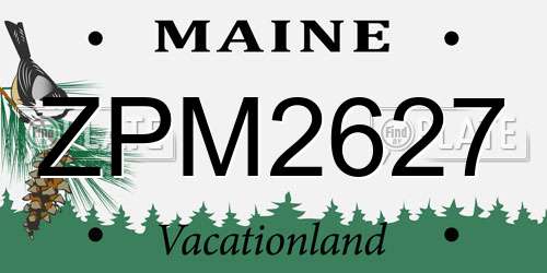 ZPM2627 Maine License Plate