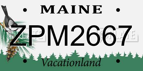 ZPM2667 Maine License Plate