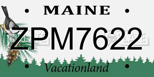 ZPM7622 Maine License Plate