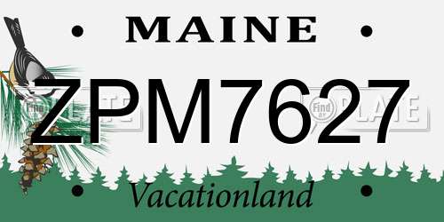 ZPM7627 Maine License Plate
