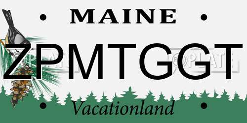 ZPMTGGT Maine License Plate