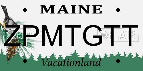 ZPMTGTT Maine License Plate
