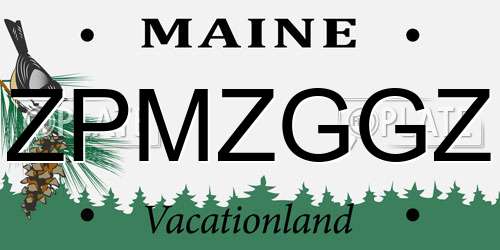 ZPMZGGZ Maine License Plate