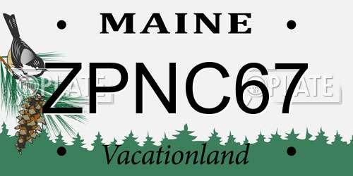 ZPNC67 Maine License Plate